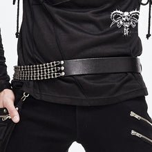Load image into Gallery viewer, AS070 heavy metal bicycle chain motorcycle punk men black leather belt
