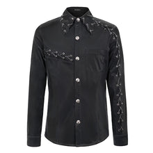 Load image into Gallery viewer, SHT066 Punk chain drawstring men shirts
