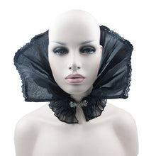 Load image into Gallery viewer, AS007 Gothic party accessory women organza stand up black collar
