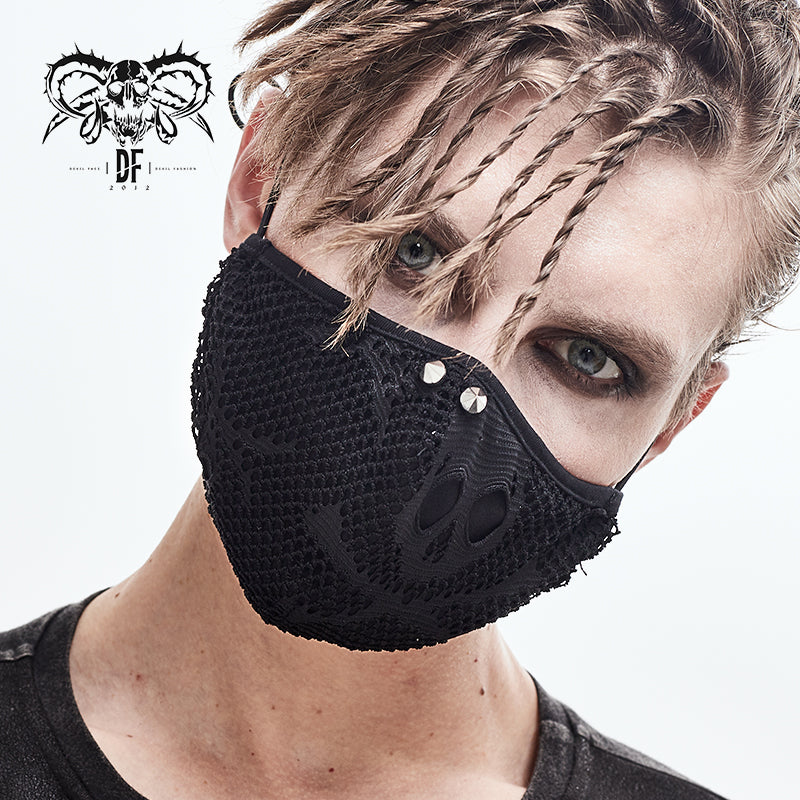 MK026 Punk skeleton printed mesh unisex nailed cotton mask