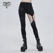 Load image into Gallery viewer, PT148 Ripped spider web printed asymmetrical leggings
