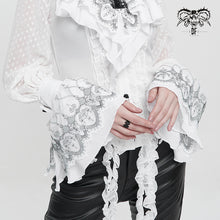 Load image into Gallery viewer, AS122 Black Thread Embroidered White Gothic oversleeves
