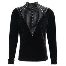 Load image into Gallery viewer, TT203 Military Uniform Velvet Small Stand Collar Men&#39;s T-Shirt
