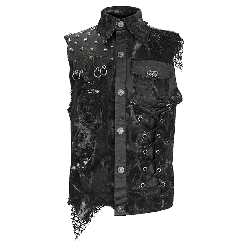 WT072 Punk tie-dye hand-painted decadent vest