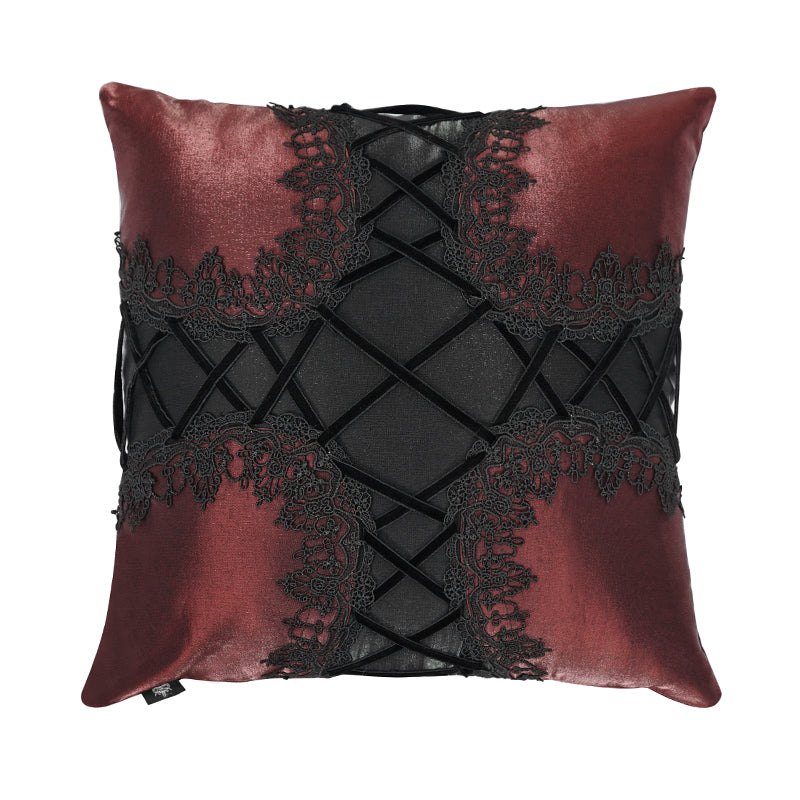 LS00702 wine Gothic Cross-shaped Pillow