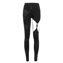 Load image into Gallery viewer, PT148 Ripped spider web printed asymmetrical leggings
