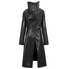 Load image into Gallery viewer, CT17901 punk women winter Black grey puff big collar long leather coat
