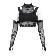 Load image into Gallery viewer, TT182 Fake two-piece small stand-up collar super short vest (with sleeves)
