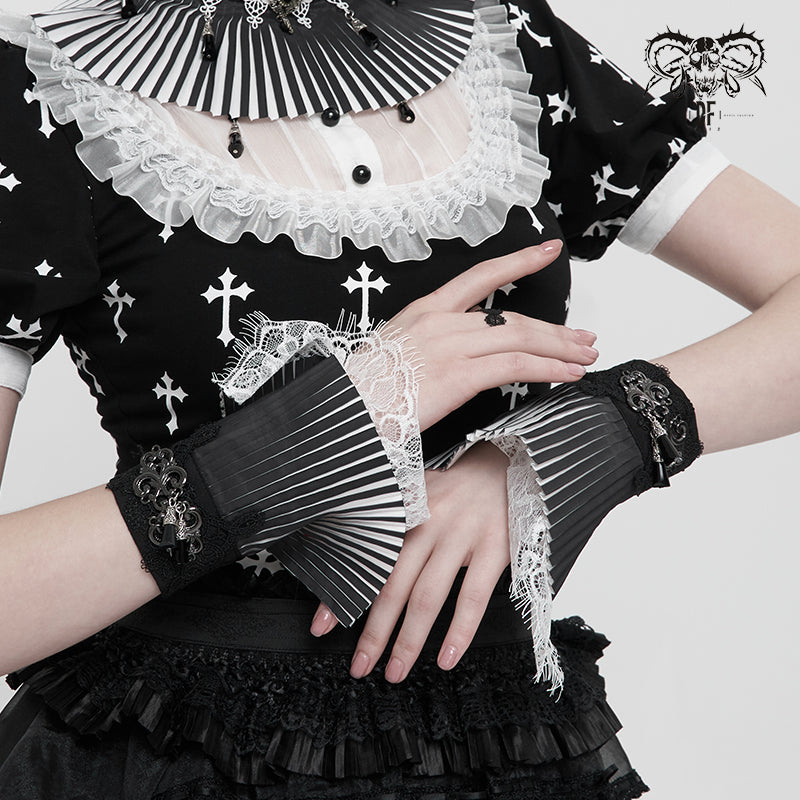 AS125 Gothic Pleated Black and White oversleeves