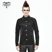 Load image into Gallery viewer, SHT066 Punk chain drawstring men shirts
