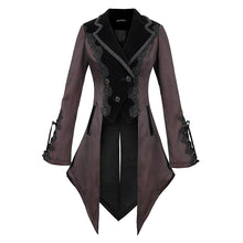 Load image into Gallery viewer, CT17102 Wave pattern wine Gothic fake two-piece jacquard coat
