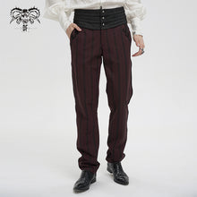 Load image into Gallery viewer, PT18902 Gothic red and black striped mid-high waist men&#39;s trousers
