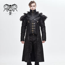 Load image into Gallery viewer, CT150 short front and long back punk fur warm men coat with detachable cape collar
