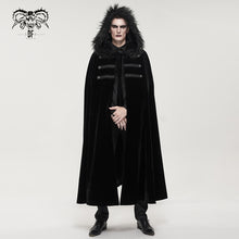 Load image into Gallery viewer, CA02601 Gothic black fur collar velvet cloak
