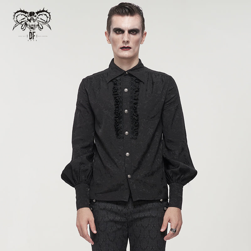 SHT08201 Black Everyday Gothic Long Sleeve Shirt