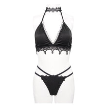 Load image into Gallery viewer, SST010 Gothic lace halter bikini swimsuit suit
