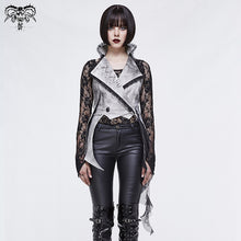 Load image into Gallery viewer, WT033 daily life women asymmetrical off white painted mid-length winter women waistcoat
