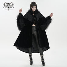 Load image into Gallery viewer, CT203 Gothic oversized shawl fur collar coat
