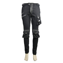 Load image into Gallery viewer, PT06701 Black punk rock multi-bag men trousers with zipper
