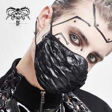 Load image into Gallery viewer, MK027 breathable cyber punk shine pleated men leather face masks
