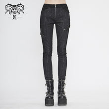 Load image into Gallery viewer, PT142 Cyberpunk circuit printed leather loops women pants
