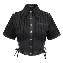 Load image into Gallery viewer, SHT065 Vertical Tattered Military Uniform Short Blouse
