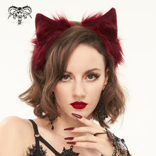 Load image into Gallery viewer, AS11902 Devil Fashion accessory red plush cat ear headband

