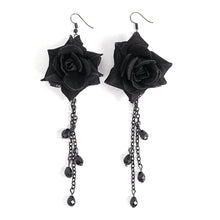 Load image into Gallery viewer, AS093 black roses gothic sexy women earrings
