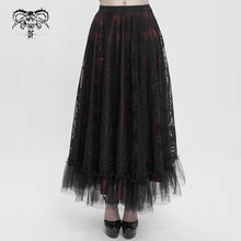 Load image into Gallery viewer, SKT160 Gothic Lace big Swing Black and Red Women&#39;s Skirt
