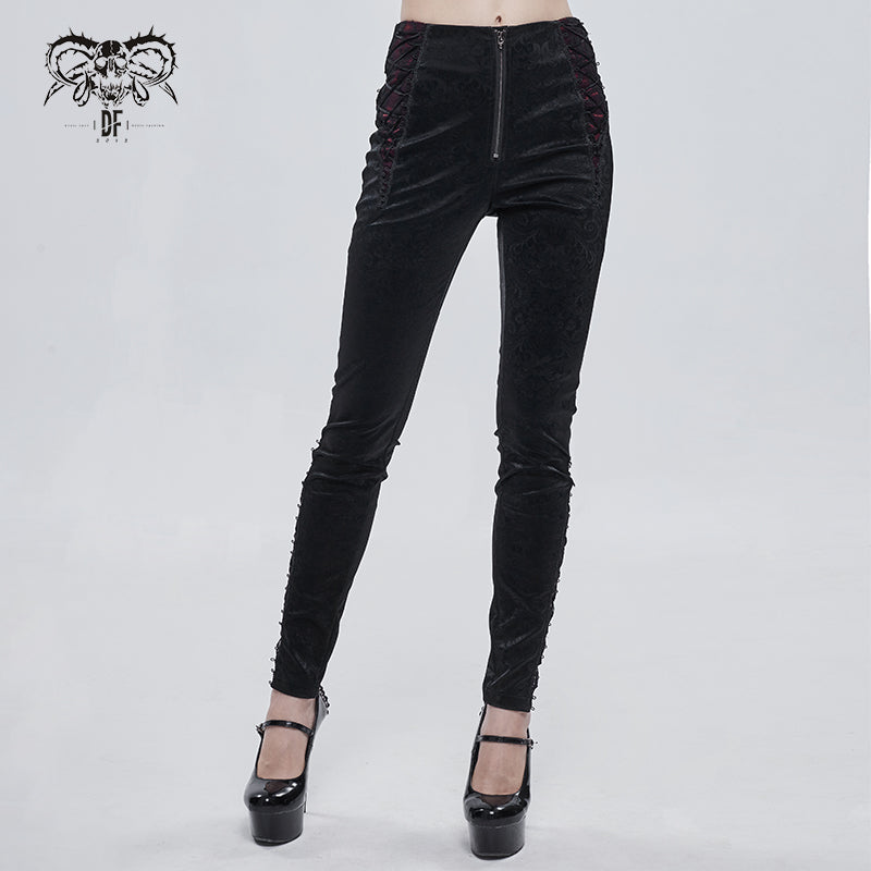 PT151 Everyday Gothic Pattern Leather Pants