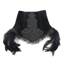 Load image into Gallery viewer, CA001 Gothic party accessory sexy women feather velveteen black high collar
