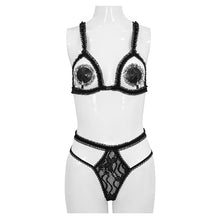 Load image into Gallery viewer, SX004 Hollow out elastic band lace Gothic sexy lingerie suit
