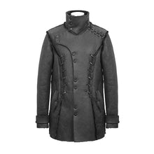 Load image into Gallery viewer, CT148 high collar unedged punk short fur winter thick jacket for men

