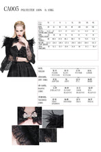 Load image into Gallery viewer, CA005 lace horn sleeve velveteen feather gothic sexy women shawl
