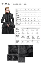 Load image into Gallery viewer, SHT01701 Women short front and long back flared sleeves Gothic black ruffled lace blouse
