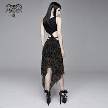 Load image into Gallery viewer, SKT09001 semilucent black Queen cross flocking printed sleeveless sexy women mesh dress
