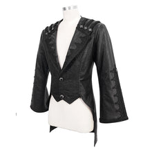 Load image into Gallery viewer, CT167 Gothic patterned wide sleeves men darkness grain fitted leather coat
