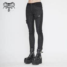 Load image into Gallery viewer, PT142 Cyberpunk circuit printed leather loops women pants
