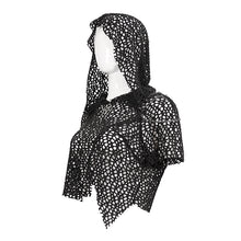 Load image into Gallery viewer, TT189 Punk Wool Mesh Hooded Short Sleeve Women&#39;s T-Shirt
