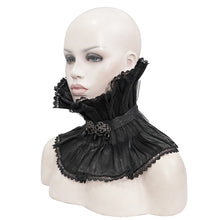 Load image into Gallery viewer, AS07601 Unisex Gothic black pleated high neck collar
