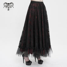 Load image into Gallery viewer, SKT160 Gothic Lace big Swing Black and Red Women&#39;s Skirt
