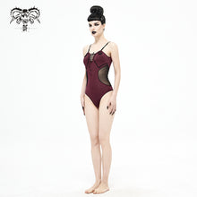 Load image into Gallery viewer, SST015 Chest hand-cranked gothic one-piece swimsuit
