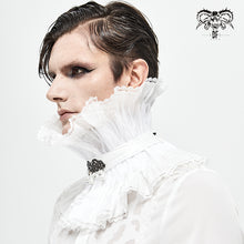 Load image into Gallery viewer, AS07602 Unisex Gothic white pleated high neck collar
