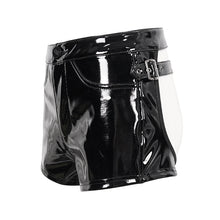Load image into Gallery viewer, SX020 Punk patent leather sexy open hip short leather pants
