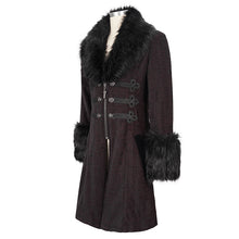 Load image into Gallery viewer, CT19002 red Gothic fur collar coat
