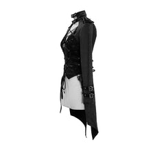 Load image into Gallery viewer, CT131 five-pointed star spiked zipper up punk mesh women coat with loops
