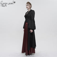 Load image into Gallery viewer, ECT012 GOTHIC women black jacquard thin long coat
