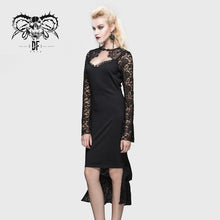 Load image into Gallery viewer, SKT031 full dress sheer lace long sleeves elegant women medium length fishtail dress
