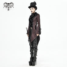 Load image into Gallery viewer, CT17102 Wave pattern wine Gothic fake two-piece jacquard coat
