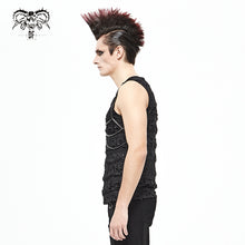 Load image into Gallery viewer, TT163 Punk sleeveless T-shirt with chain
